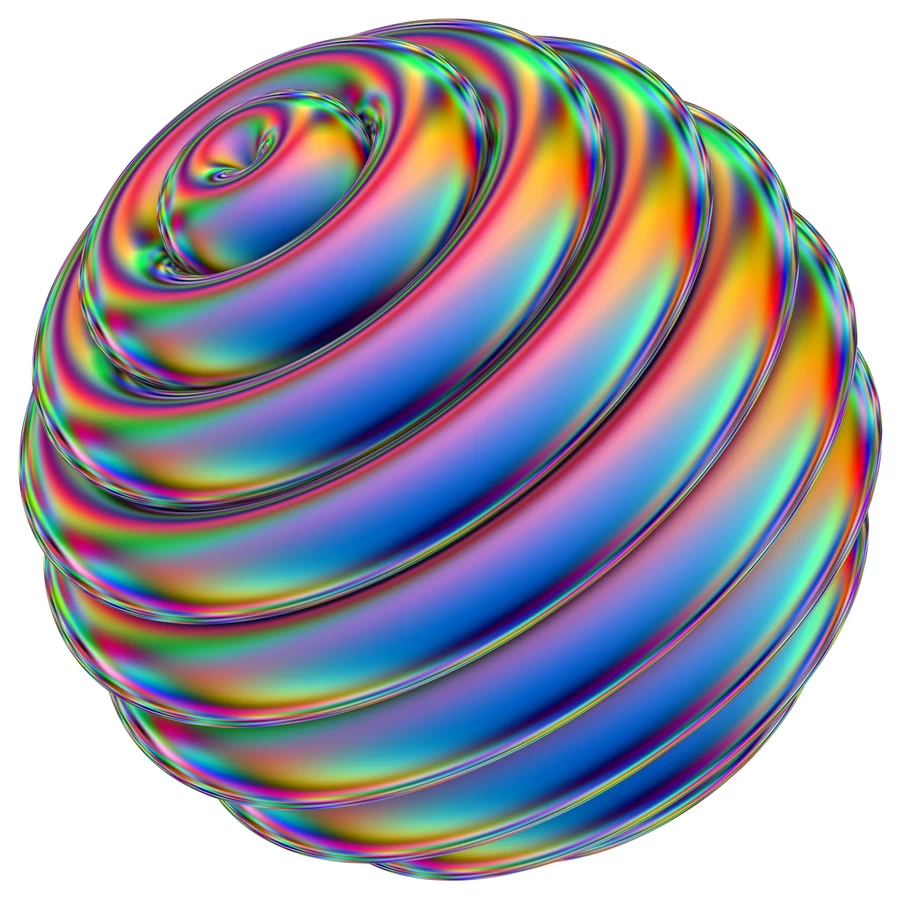 潮流酸性全息金属镭射机能彩虹3D立体几何图形png免抠图片素材【042】